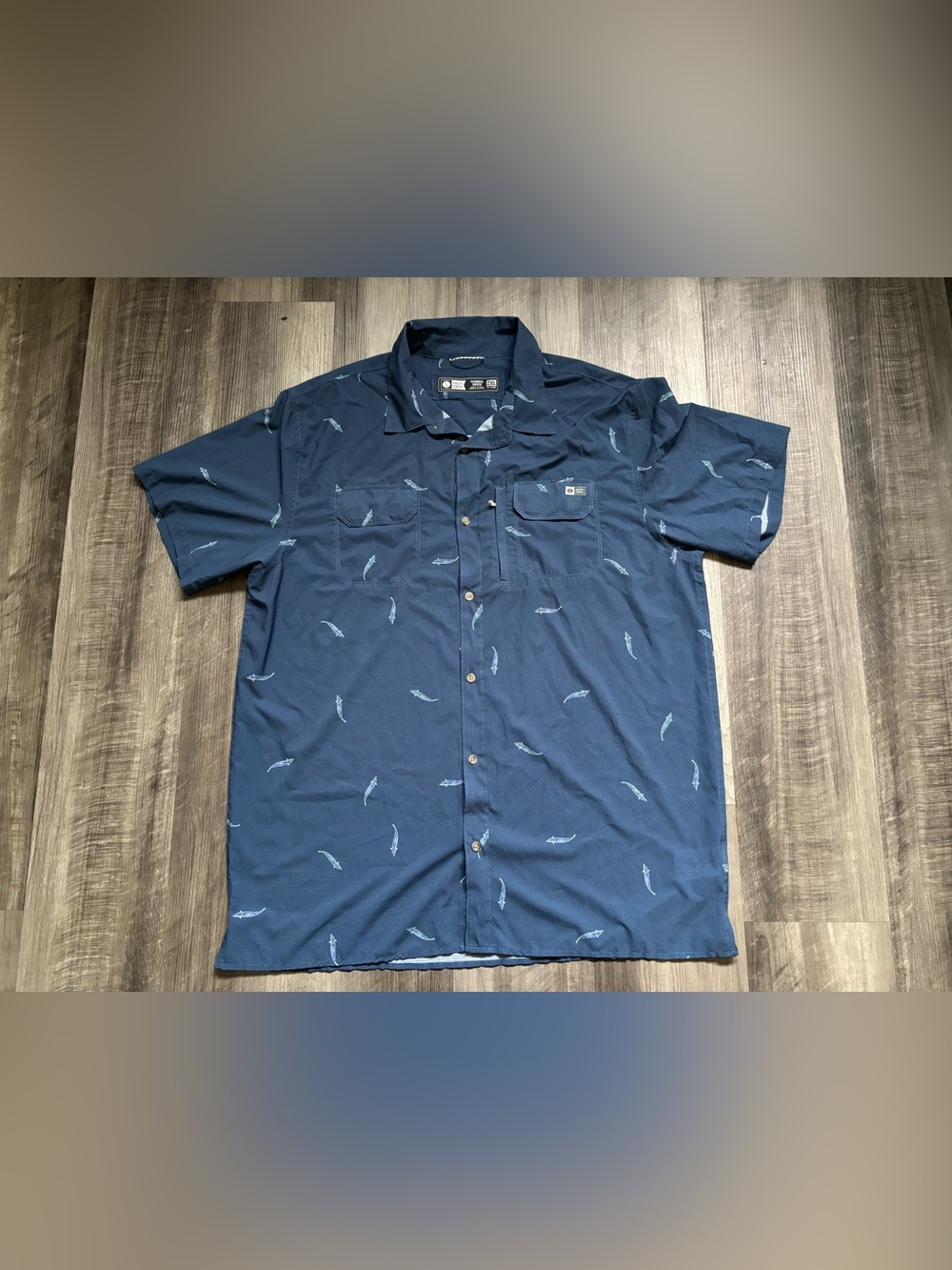 Salty Crew Men's 2XL Reg Blue Woven SS Button-Up Shirt